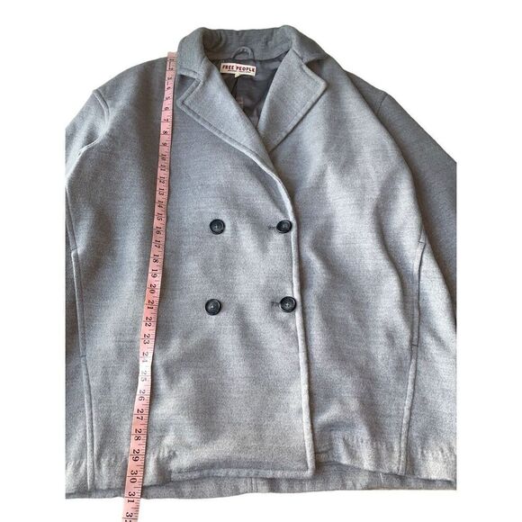 FREE PEOPLE Gray Double Breasted Hannah Slouchy Blazer Coat - Picture 12 of 14